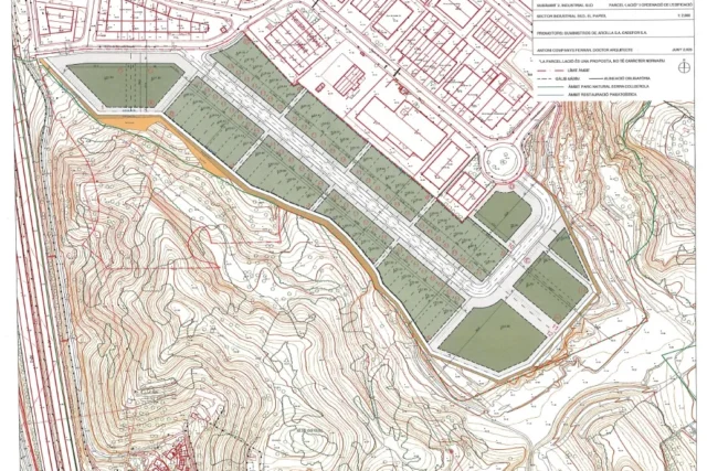 Plano de las parcelas industriales del Sector Industrial Sud de El Papiol