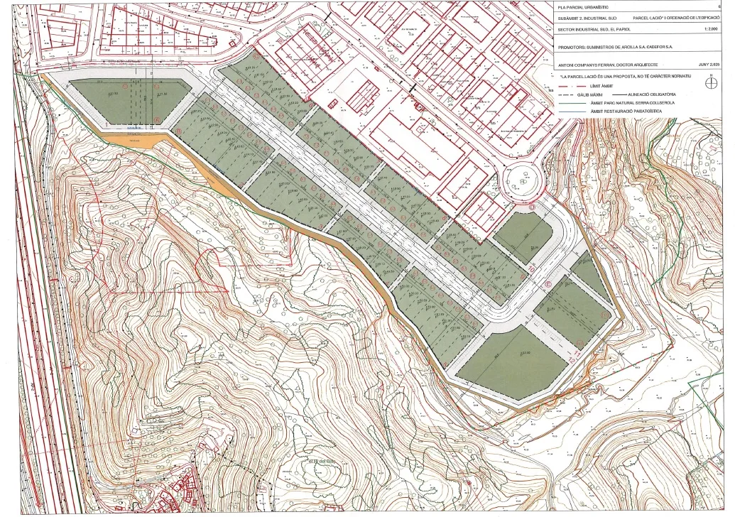 Plano de las parcelas industriales del Sector Industrial Sud de El Papiol